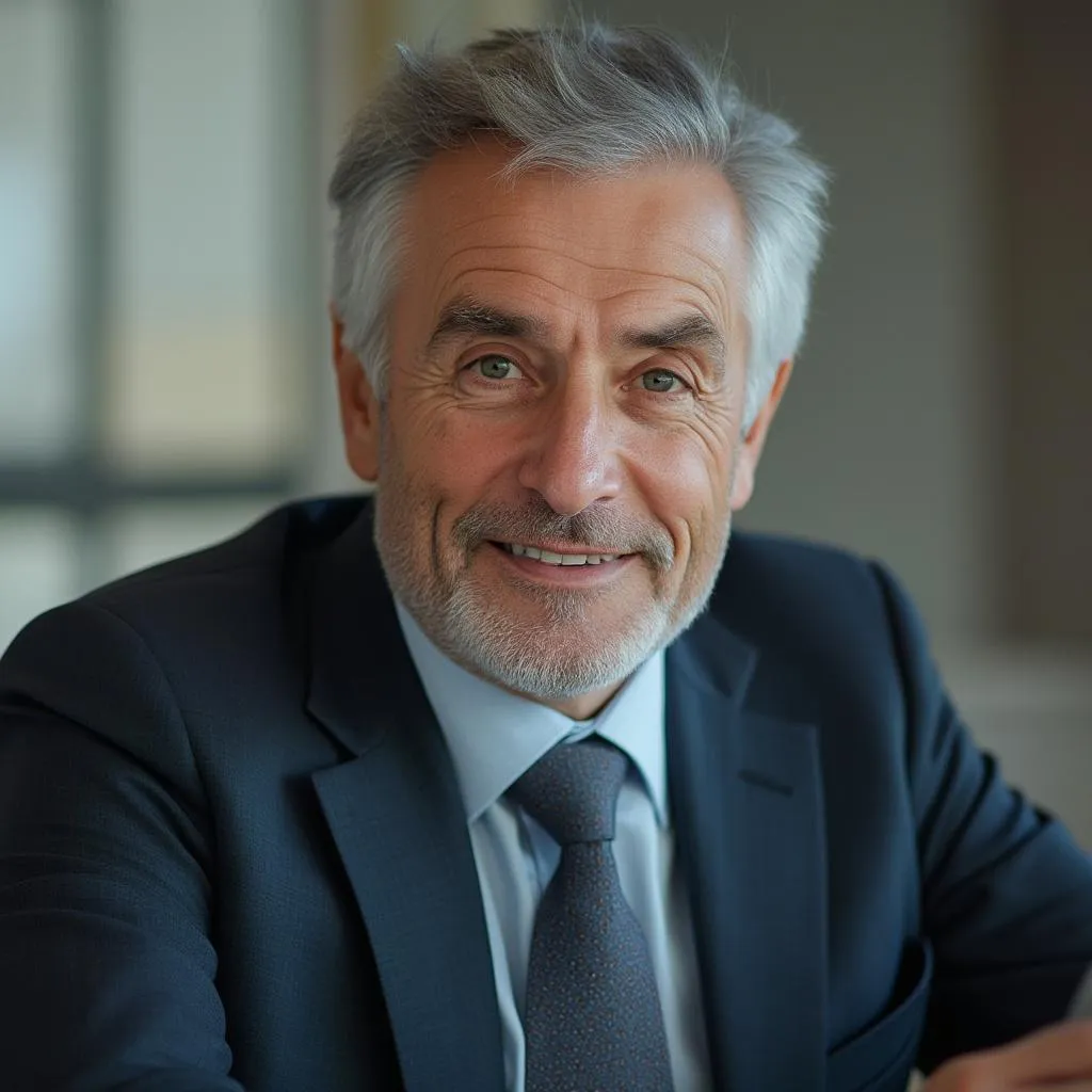 Empresario internacional satisfecho
